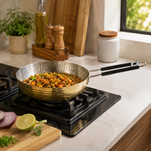 Hammered Brass Frying <b>Pan</b> Stainless Steel Lined Skillet Handmade Round Fry <b>Pan</b> Induction Cookware OEM ODM Manufacturer - Product Image 4
