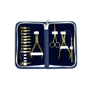 Kit Profesional de Herramientas para Extensiones de Cabello con Pinzas de Acero Inoxidable, Agujas de Coser, Herramienta de Anclaje, Calidad de Salón - Product Image 1