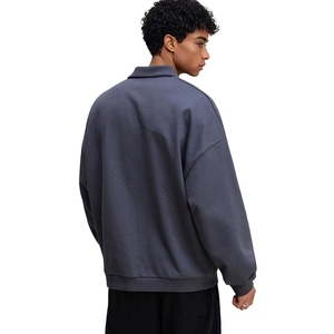 In Stock Ready to Ship Streetwear Wholesale Custom Blank Retro Old Money Polo Collar Sweatshirt - Product Image 2