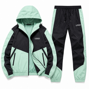 Ensemble de survêtement noir pour homme, veste à capuche zippée et pantalon de jogging avec imprimé lettres, tenue sportive - Product Image 4