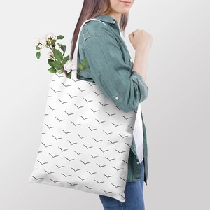 Sac fourre-tout en toile à motif géométrique minimaliste, grande poignée d'épaule, usage quotidien - Product Image 6