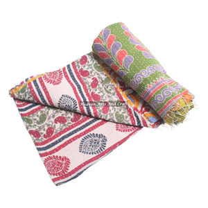 Couverture Kantha Gudari, couverture Kantha Gudari, vente en gros, fournisseur d'or, GD2193, couverture Kantha faite à la main, coton imprimé indien - Product Image 1