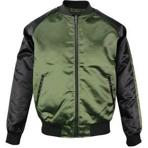 Blouson Bomber Vert pour Homme avec Manches Noires, Fermeture Éclair, Style Décontracté, Extérieur en Polyester, Doublure en Satin, Vêtement d'Hiver – Vente en Gros - Product Image 1