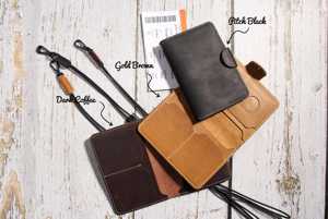 Porta Pasaportes de Cuero Genuino con Costuras Finas, Cierre Abierto, Cartera de Viaje Corta Personalizada, Funda con Bloqueo RFID, Estilo Retro PTH-0155 - Product Image 5