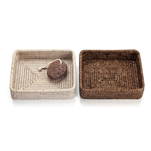 Handcrafted rattan jewellery display <b>tray</b> vanity desk organizer lowest price weave <b>storage</b> <b>trays</b> - Product Image 1