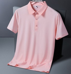 Nouveau style – Chemises décontractées roses à manches courtes pour femmes et hommes – Hauts unisexes en tissu Oxford anti-plis – Vêtements de sport - Product Image 2