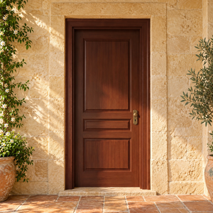 Puerta Interior Moderna de Madera Sólida GA-05S con Acabado Dorado Aero, Madera de Malasia, para Dormitorio de Villa o Apartamento - Product Image 5