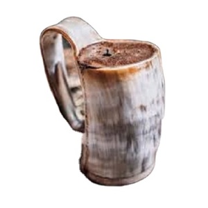 Taza para beber de cuerno marrón para beber de búfalo sostenible, los vasos de cuerno más populares hechos con taza de cerveza decorativa de cuerno de búfalo - Product Image 6