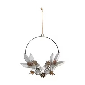 Metal Wire Fall <b>Wreath</b> With Leaves Berries Wall Hanging Indoor Christmas Decoration Traditional Style <b>Wreath</b> - Product Image 4