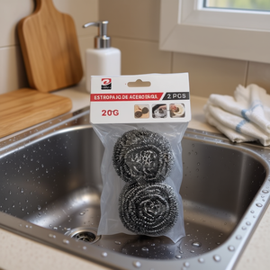 ESTROPAJO DE ACERO INOX.20X2PC Wire Wool Catégorie de produit Éponges et tampons à récurer - Product Image 3