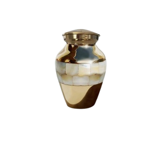 Metal <b>Keepsake</b> Urn for <b>Pet</b> <b>Ash</b> Mother of Pearl Glossy Finishing Unique Design High Quality Urn for Funeral Use - Product Image 5