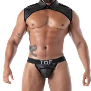 Jockstrap en cuir respirant et soutien-gorge de maintien noir pour homme, style fetish, avec pochette, idéal pour le clubbing - Product Image 5