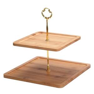 Support à gâteau élégant en bois avec base classique sur piédestal pour la présentation en pâtisserie et la décoration d'événements - Product Image 5