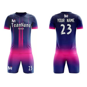 Ensemble d'uniformes de football d'élite, maillot et short de football personnalisés, imprimés, grande taille, respirants, UPF 50, tenue professionnelle pour équipes de club, 100% coton - Product Image 5