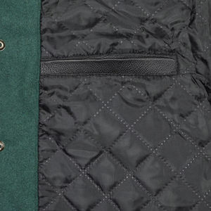 Veste pour homme, veste varsity verte et jaune, veste de baseball classique avec manches contrastées, vêtement décontracté chaud et confortable - Product Image 5