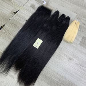 Nueva Llegada, Cabello Humano Vietnamita Natural Negro Virgen, Extensiones de Cabello Tejidas a Máquina, Mechones de Cabello Doblemente Tramados, Cortinas - Product Image 2
