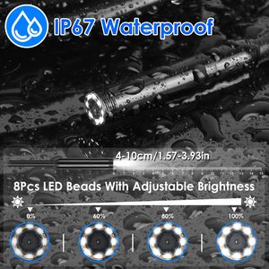 Telecamera Endoscopica 1080P con 8 LED, Schermo Colorato da 4,3 Pollici, Cavo Semi-Rigido da 5 Metri, Impermeabile IP67, Strumento per Ispezione Auto - Product Image 4