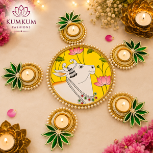Juego de Rangoli de Moda con Portavelas para Velas de Té, Decoración para Bodas Indias, Diwali, Ganesh Chaturthi, Recuerdos Festivos, Regalo de Agradecimiento, Decoración para el Hogar - Product Image 3