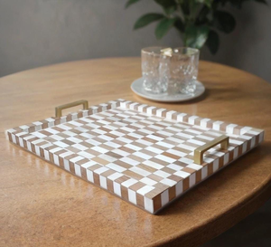 Bandeja con Incrustaciones de Hueso Personalizada, Hecha a Mano y Duradera, Precio al por Mayor, Hecho en India - Product Image 4