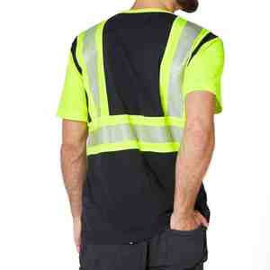 Reflective Safety Work Hi-Vis Solid Anti-Wrinkle Outer Wear <b>Shirts</b> Eco-Friendly Breathable Men's Construction - Product Image 4