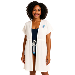 Kimono de Playa para Mujer Jack and Jill, Blanco, Ligero, de Gasa de Algodón, Elegante y Fresco para el Verano - Product Image 1