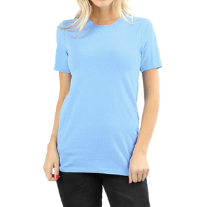 Camiseta Casual 2026 para Mujer, 100% Algodón, con Logotipo Personalizado Bordado, Suave, Cómoda, Elástica, Top Corto, Tallas Grandes, Ecológica, Venta al Por Mayor - Product Image 6