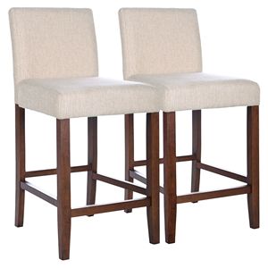 Set di 2 Sgabelli da Bar in Tessuto Beige Dorian - Product Image 1