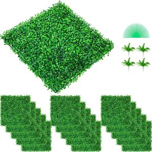 48 Pannelli di Siepe Artificiale in Bosso, Protezione UV, 25x25 cm, Sfondo Verde per Parete, Erba Finta - Product Image 1