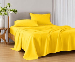 Luxury 500 Thread Count Queen Size Gold <b>Bed</b> Sheet Set Ultra Soft Premium Cotton Bedding Hotel Collection Deep Pocket Wrinkle - Product Image 1