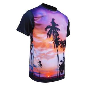 Hot Sale Men's Multi Design Sublimation Print Short Sleeve O-Neck Casual Regular Fit Knitted Polyester Quick Dry T-Shirt - Product Image 2