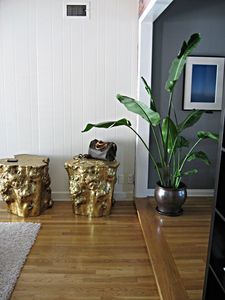 Tabouret en aluminium fait main de haute qualité en promotion – Mobilier de qualité supérieure, tabouret en métal avec finition dorée, ottoman en laiton - Product Image 2