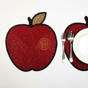 NOORIMS AKBAR HANDICRAFTS - Juego de Manteles Individuales Elegantes de Tela Satinada con Cuentas, Hechos a Mano, Decorativos, Suministro al por Mayor para Bodas y Eventos - Product Image 6