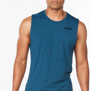 เสื้อกล้ามผู้ชายราคาส่ง ผ้าฝ้ายย้อมสีพื้น ไม่มีแขน เหมาะสำหรับออกกำลังกายและฝึกกีฬา ระบายอากาศได้ดี กันน้ำ - Product Image 1
