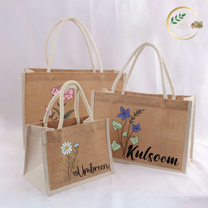 Biodegradable Natural Fiber Jute Carry <b>Bag</b> Large Capacity Eco Friendly Shopping Tote <b>Bag</b> - Product Image 2