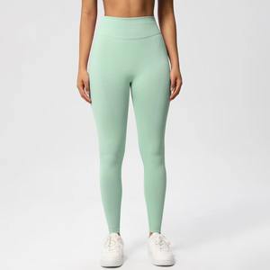 Leggings de Yoga Personalizados al por Mayor para Mujer, de Cintura Alta, Control de Abdomen, con Logotipo Personalizado, Bolsillos, Pantalones de Entrenamiento para Gimnasio, Sin Costuras, Transpirables - Product Image 3