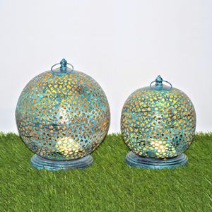 โถแก้วพร้อมไฟตั้งโต๊ะโคมไฟโลหะ LED เชิงเทียนที่มีเอกลักษณ์โคมไฟตกแต่งคริสต์มาส - Product Image 3