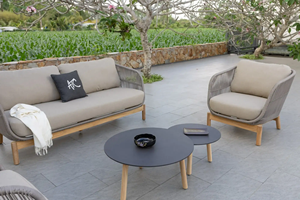 Nueva Colección COVE, Conjunto de Sofás de Cuerda para Exteriores con Estructura de Aluminio y Patas de Teca - Product Image 3