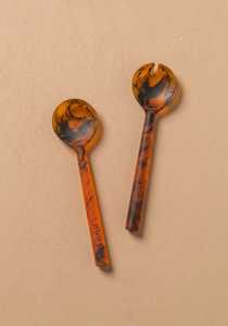 Ensemble de cuillères de service modernes en résine, manche long, finition miroir, légères, épaisseur 5 mm, écologiques, compatibles lave-vaisselle, design durable - Product Image 3