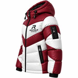 Chaqueta Acolchada para Hombre, Diseño Color Block, Resistente al Viento, Forro Polar Suave, Relleno de Poliéster, Casual, con Logotipo Frontal - Product Image 3