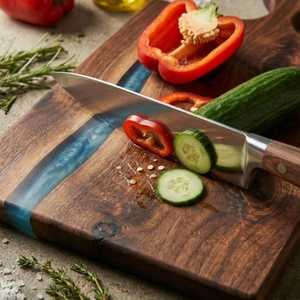 Hand Crafted River Resin Acacia <b>Wood</b> Board | Handmade Cutting & Serving Board - Product Image 6