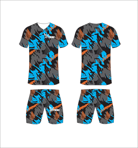 ชุดเสื้อฟุตบอลซับลิเมชั่นลายพรางสำหรับผู้ชาย ดีไซน์คอวี แขนสั้น ระบายเหงื่อได้ดี ทรงแอธเลติก เหมาะกับทุกฤดูกาล - Product Image 1