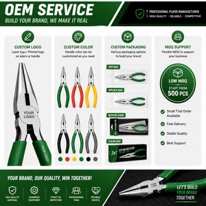 Precision Needle Nose Pliers Stainless Steel Green Handle Tapered Tip For Jewelry DIY Repair Tools - Product Image 5