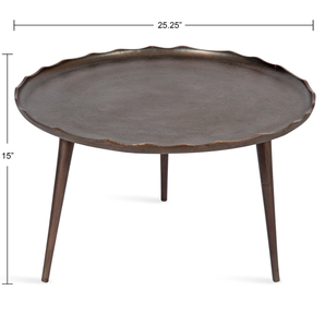 Nueva mesa de centro con acabado de bronce en forma redonda de Metal Vintage real con patas sala de estar dormitorio decorar mesa central para el hogar - Product Image 3