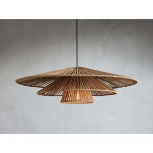 Lustre suspendu en corde de jute tressée à la main, style bohème moderne, en rotin, Wabi-Sabi, pour îlot de cuisine et salle à manger - Product Image 1