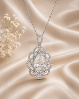 Pendentif solitaire en or 14 carats avec diamant de laboratoire taille poire de 5,50 carats, certifié IGI, cadeau de bijoux fins classiques pour anniversaire et fiançailles