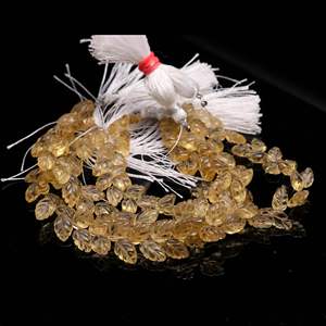 ลูกปัดพลอยซิทรินธรรมชาติรูปใบไม้ ลูกปัดพลอยซิทรินแกะสลักด้วยมือ ขนาด 10-11 มม. สำหรับทำเครื่องประดับ DIY อุปกรณ์เสริม - Product Image 3