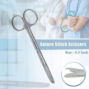 5 Pieces Stainless Steel Manual Micro Surgery <b>Suture</b> Instrument <b>Kit</b> Scissors Forceps Hemostats Needle Holding Tools Medical Set - Product Image 6