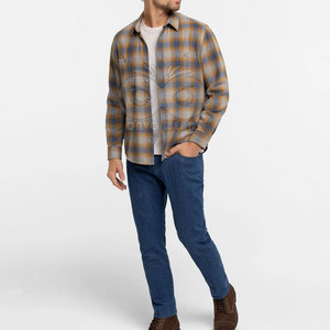 Chemise en flanelle classique pour homme, en mélange de coton doux, à carreaux, boutonnée, coupe classique, avec deux poches poitrine, fournisseur de choix. - Product Image 3