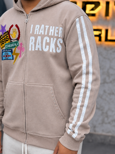 Sudadera Deportiva con Capucha y Cierre de Cremallera para Hombre REXFIT SPORTS, Diseño de Parches Bordados con Estampado en el Pecho, Corte Regular, Estilo Deportivo para Otoño - Product Image 4