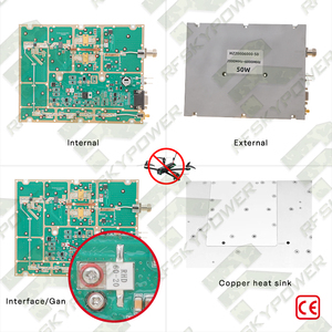 โมดูลเครื่องขยายกำลังขับสำหรับป้องกันโดรน UAV 50W 2000-6000MHz โมดูลป้องกันเสียงพึมพำ - Product Image 2